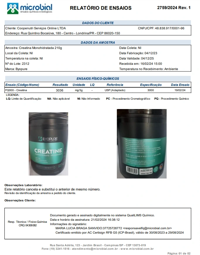 Byo Pure Advanced Nutrition - Creatina (2024)