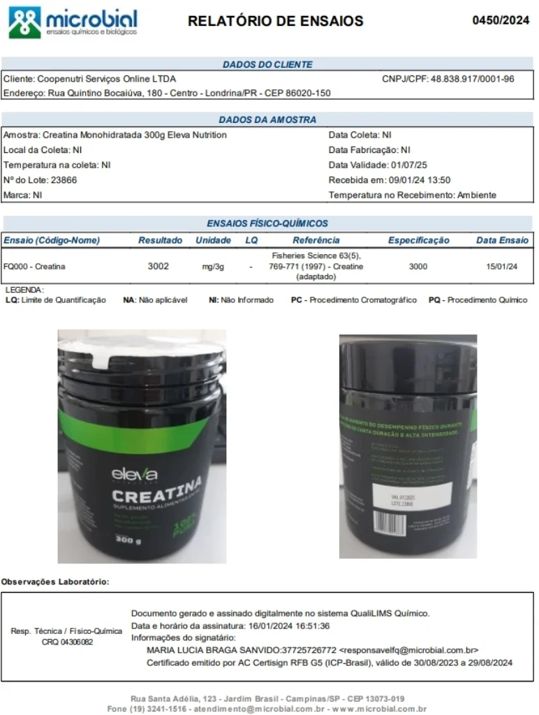 Eleva Nutrition - Creatina Monohidratada (2024)