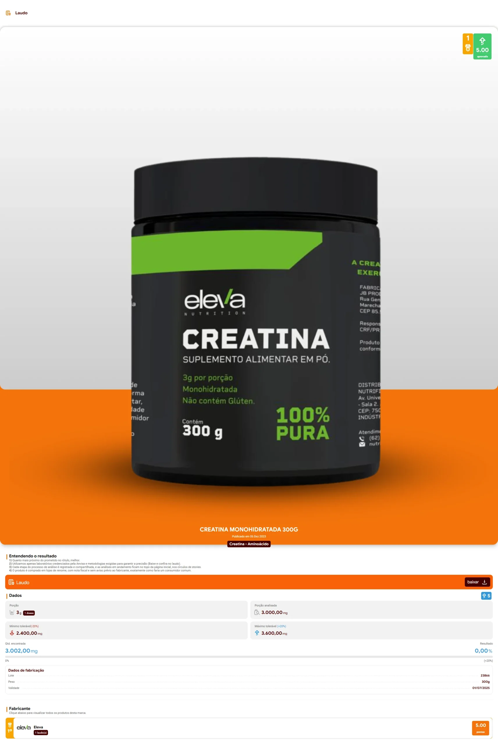 Eleva Nutrition - Creatina Monohidratada (2024)