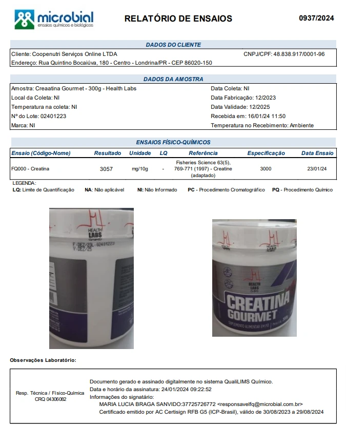 Health Labs - Creatina Gourmet (2024)