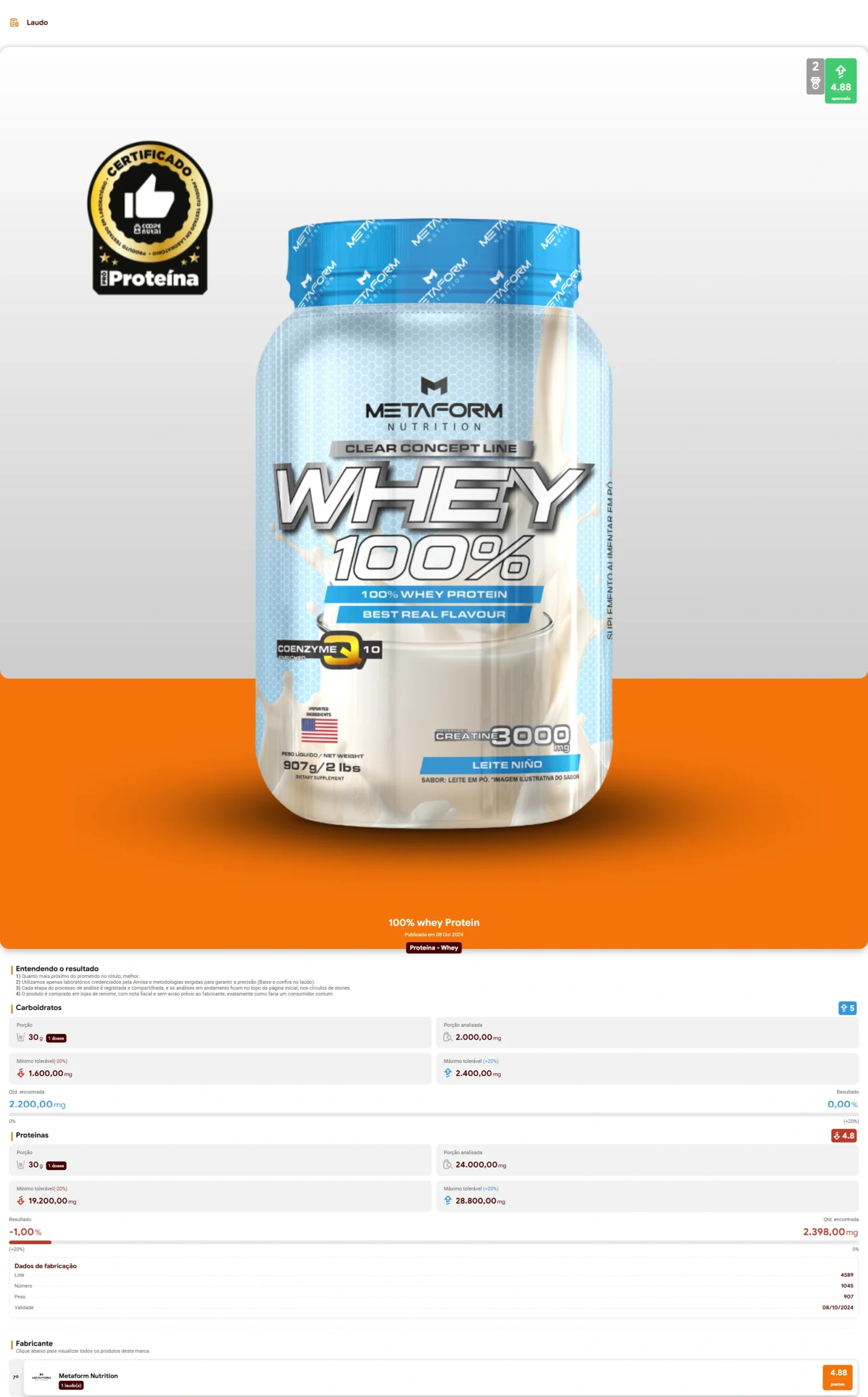 Metaform Nutrition - Whey 100% (2024)