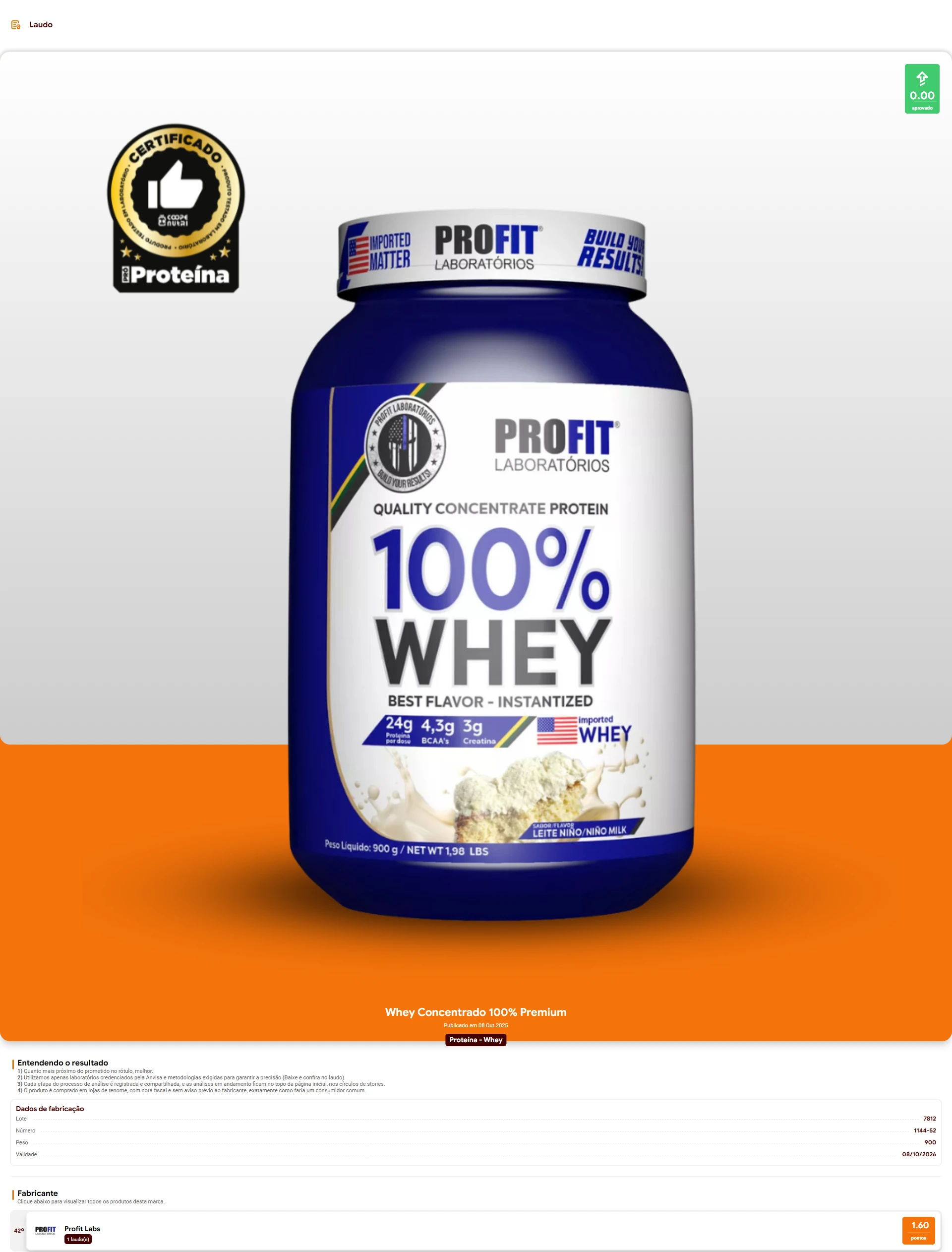 Profit Laboratórios - Whey Protein 100% (2024)