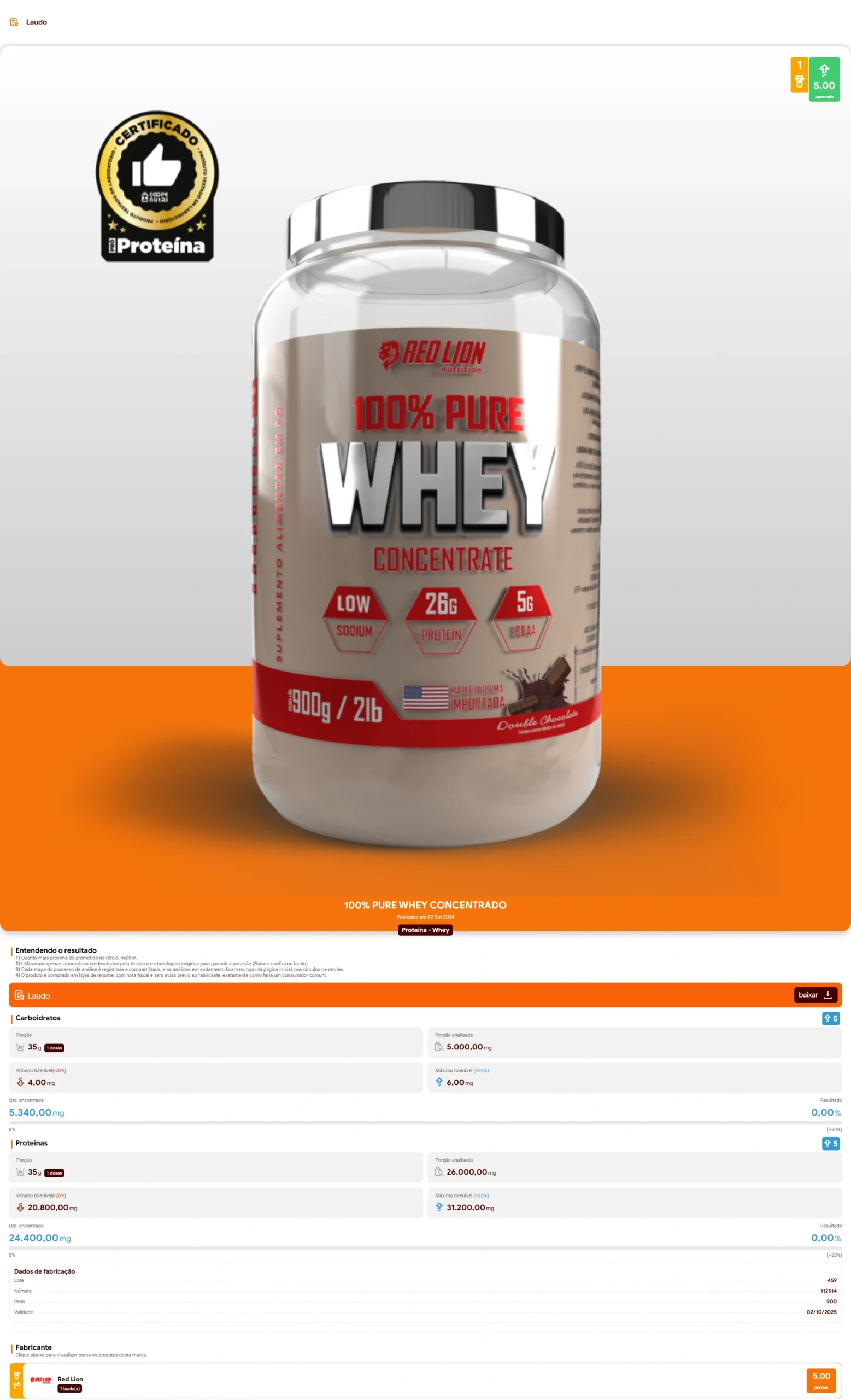 Red Lion - Whey Protein Concentrado (2024)