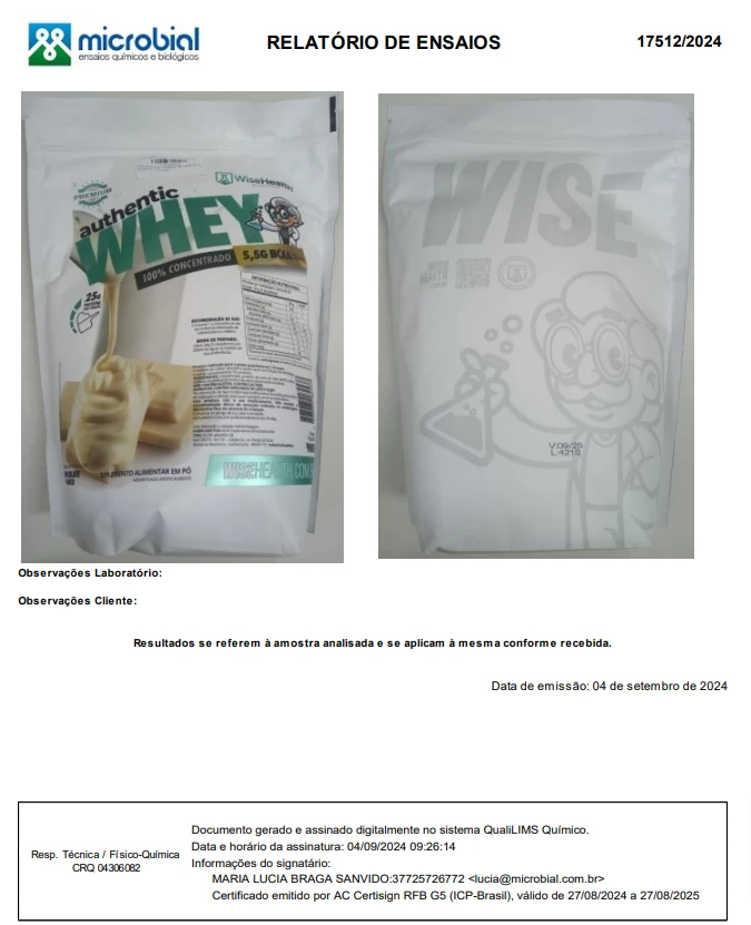 WiseHealth Nutrition - Authentic Whey 100% Concentrado (2024)