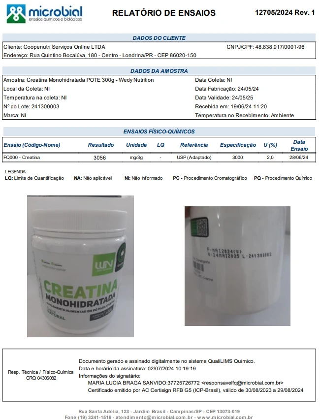 Wedy Nutrition – Creatina Monohidratada (2024)